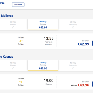 Kaunas Maljorka 2024 m. gegužės mėn. tik €92,95 (7n.)