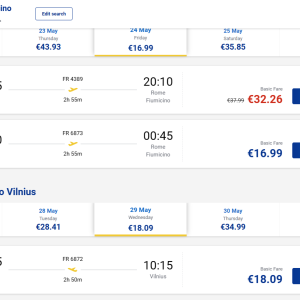 Vilnius Roma 2024 m. gegužės mėn. tik €35,08 (5n.)