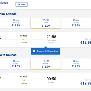 Kaunas Stokholmas 2024 m. birželio mėn. tik €25,98 (3d.)