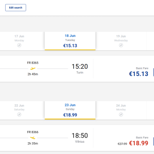 Vilnius Turinas 2024 m. birželio mėn. tik €34,12 (5n.)