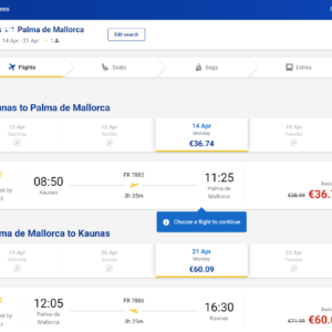 Kaunas Maljorka 2025 m. balandžio mėn. tik €96,83 (7n.)