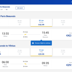 Vilnius Paryžius 2025 m. birželio mėn. tik €72,98 (4n.)