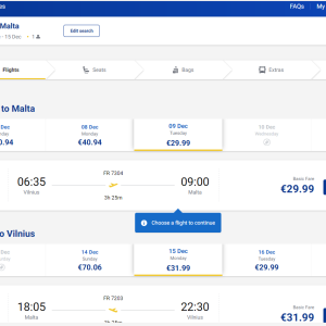 Vilnius Valeta 2025 m. gruodžio mėn. tik €61,98 (6n.)