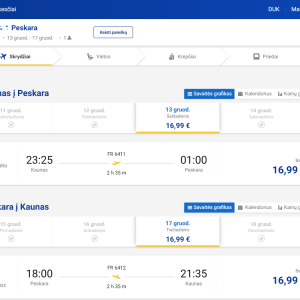 Kaunas Peskara 2025 m. gruodžio mėn. tik €33,98 (4n.)