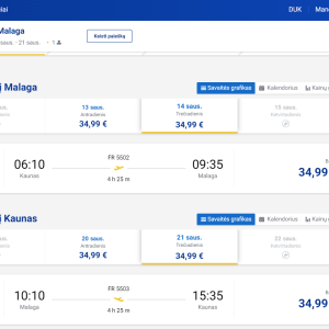 Kaunas Malaga 2026 m. sausio mėn. tik €69,98 (7n.)