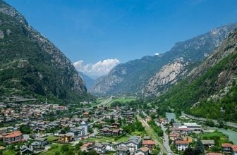 mountains, nature, valley, town, countryside, landscape, italy, turin, piedmont