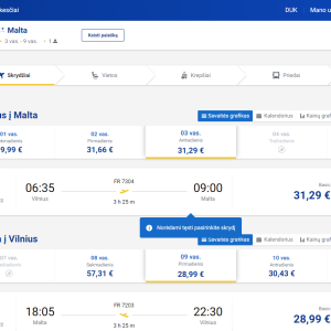 Vilnius Valeta 2026 m. vasario mėn. tik €60,28 (6n.)