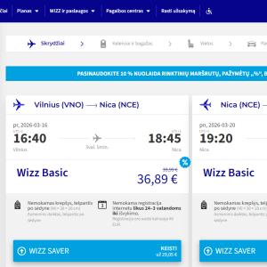 Vilnius Nica 2026 m. kovo mėn. tik €73,78 (4n.)