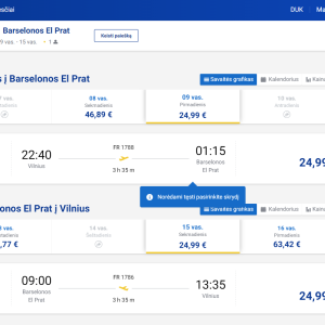 Vilnius Barselona 2026 m. vasario mėn. tik €49,98 (6n.)
