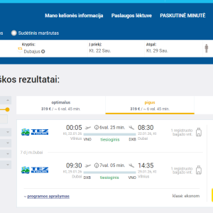 Vilnius Dubajus 2026 m. sausio mėn. tik €319 (7n.)