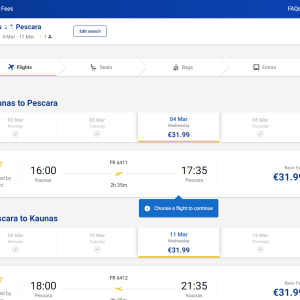 Kaunas Peskara 2026 m. kovo mėn. tik €63,98 (7n.)