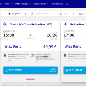 Vilnius Reikjavikas 2026 m. balandžio mėn. tik €99,98 (7n.)