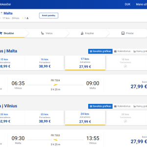 Vilnius Valeta 2026 m. kovo mėn. tik €55,98 (7n.)