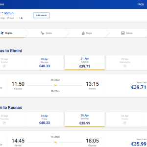 Kaunas Riminis 2026 m. balandžio mėn. tik €75,50 (4n.)