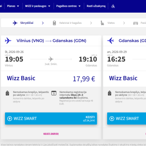 Vilnius Gdanskas 2026 m. rugsėjo mėn. tik €35,98 (3n.)