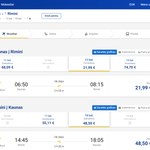 Kaunas Riminis 2026 m. balandžio mėn. tik €70,49 (5n.)