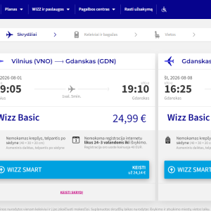 Vilnius Gdanskas 2026 m. rugpjūčio mėn. tik €42,98 (7n.)
