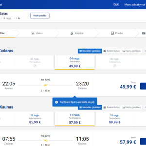 Kaunas Zadaras 2026 m. rugpjūčio mėn. tik €107,98 (10n.)