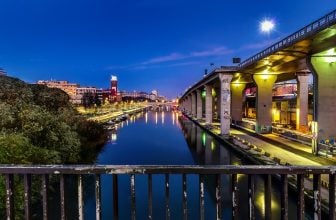 river, night sky, bridge, panorama, architecture, city, nature, water, construction, urban, night, lights, buildings, tourism, historical, evening, lighting, pescara, abruzzo, viaduct, twilight, sky