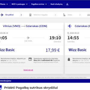 Vilnius Gdanskas 2026 m. rugpjūčio mėn. tik €35,98 (4n.)