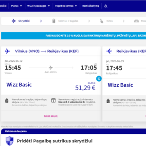 Vilnius Reikjavikas 2026 m. birželio mėn. tik €102,58 (€84,58 su WDC) 7n.