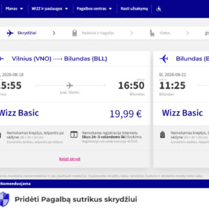 Vilnius Bilundas 2026 m. rugpjūčio mėn. tik €42,98 (4n.)