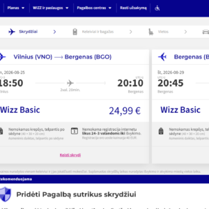 Vilnius Bergenas 2026 m. rugpjūčio mėn. tik €49,98 (4n.)
