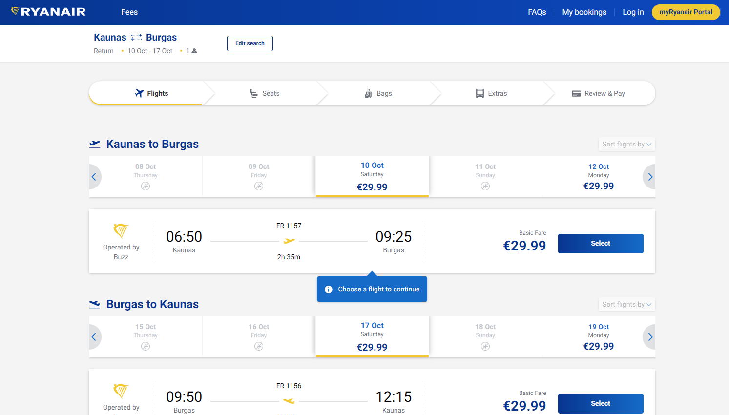 Kaunas Burgasas 2026 m. spalio mėn. tik €59,98 (7n.)