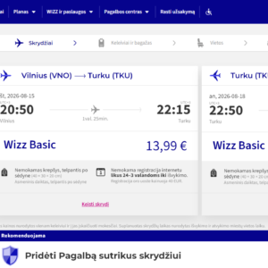 Vilnius Turku 2026 m. rugpjūčio mėn. tik €28 (3n.)