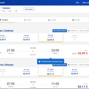 Kaunas Zadaras 2026 m. liepos/rugpj. mėn. tik €96,10 (13n.)