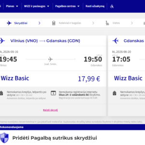 Vilnius Gdanskas 2026 m. rugpjūčio mėn. tik €37,98 (4n.)