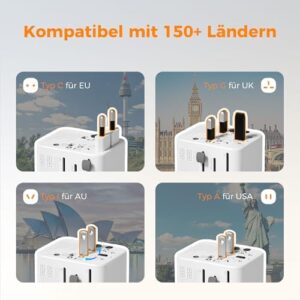 Tessan universalus kelioninis adapteris su USB