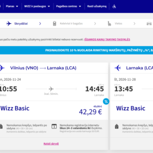 Vilnius Larnaka 2026 m. lapkričio mėn. tik €84,58 / €66,58 su WDC  (4n.)