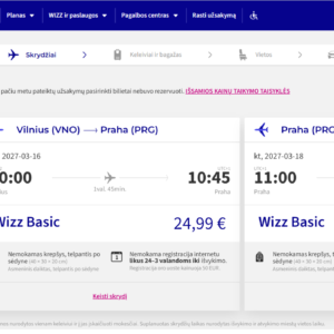 Vilnius Praha 2027 m. kovo mėn. tik €54,98 / €44,98 su WDC (2n.)