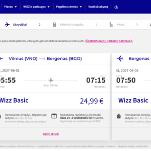 Vilnius Bergenas 2027 m. birželio mėn. tik €50 (4n.)
