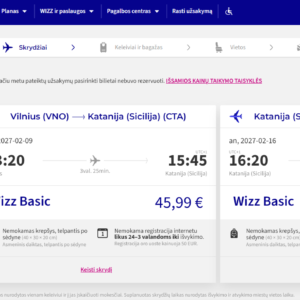 Vilnius Katanija 2027 m. vasario mėn. tik €91,98 / €71,98 su WDC (7n.)