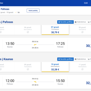 Kaunas Pafosas 2026 m. gruodžio mėn. tik €63,07 (3n.)