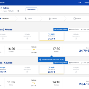 Kaunas Kelnas 2026 m. lapkričio mėn. tik €48,26 (2n.)