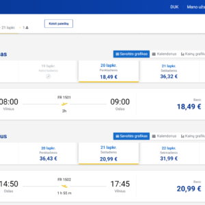 Vilnius Oslas 2026 m. lapkričio mėn. tik €39,48 (1n.)