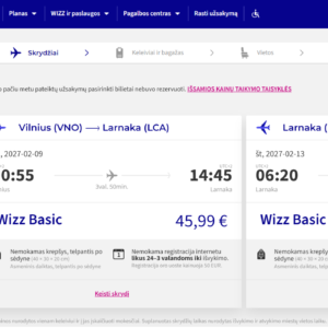 Vilnius Larnaka 2027 m. vasario mėn. tik €91,98 / €71,98 su WDC (4n.)